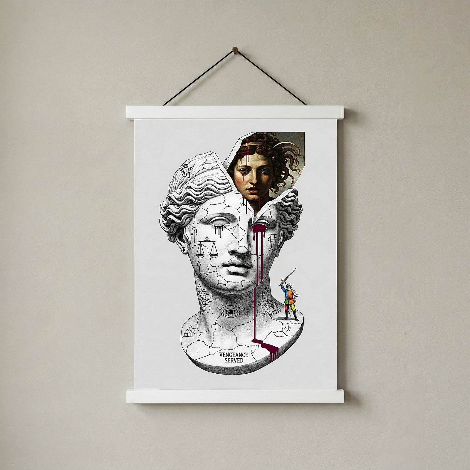 Vengeance Served Medusa V2 — Surreal Greek Mythology Wall Art Print
