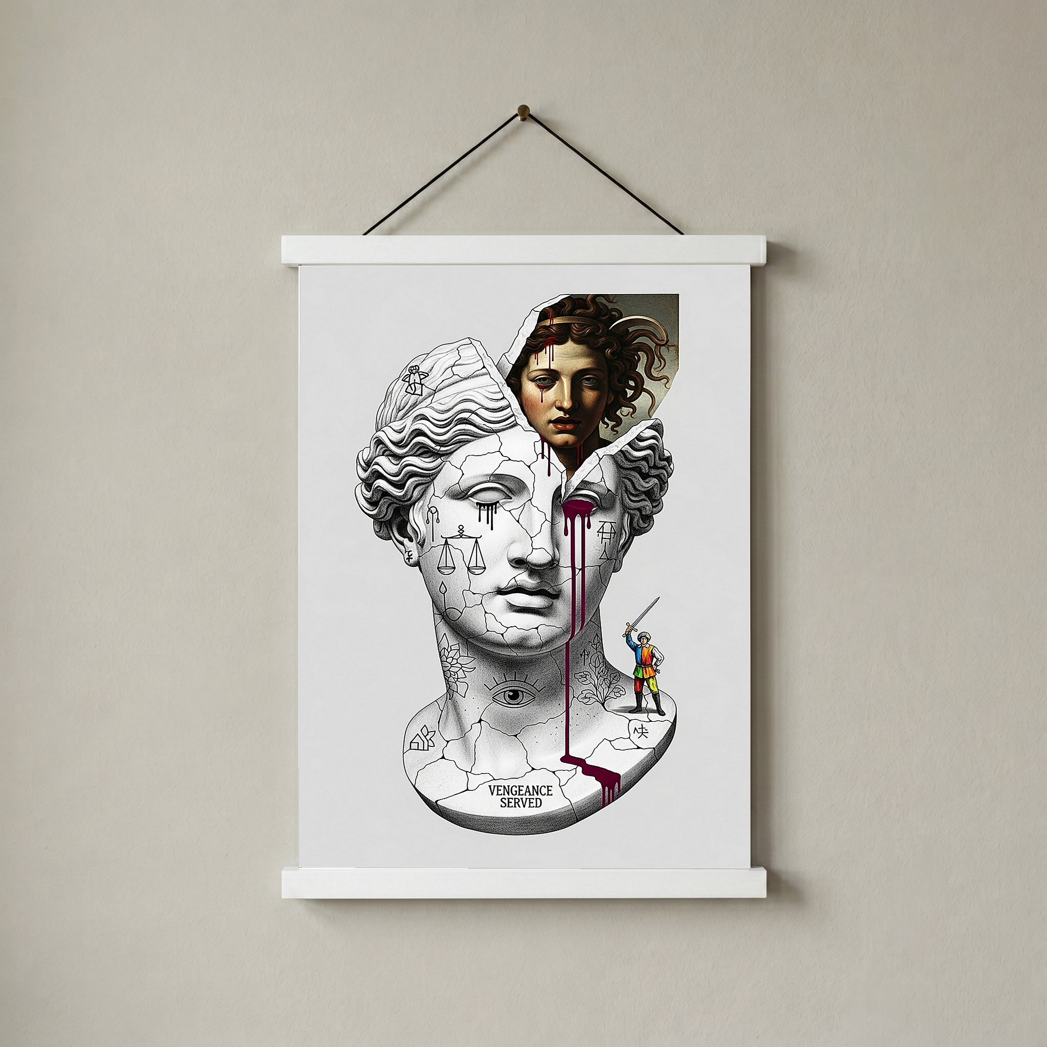 Vengeance Served Medusa V2 — Surreal Greek Mythology Wall Art Print