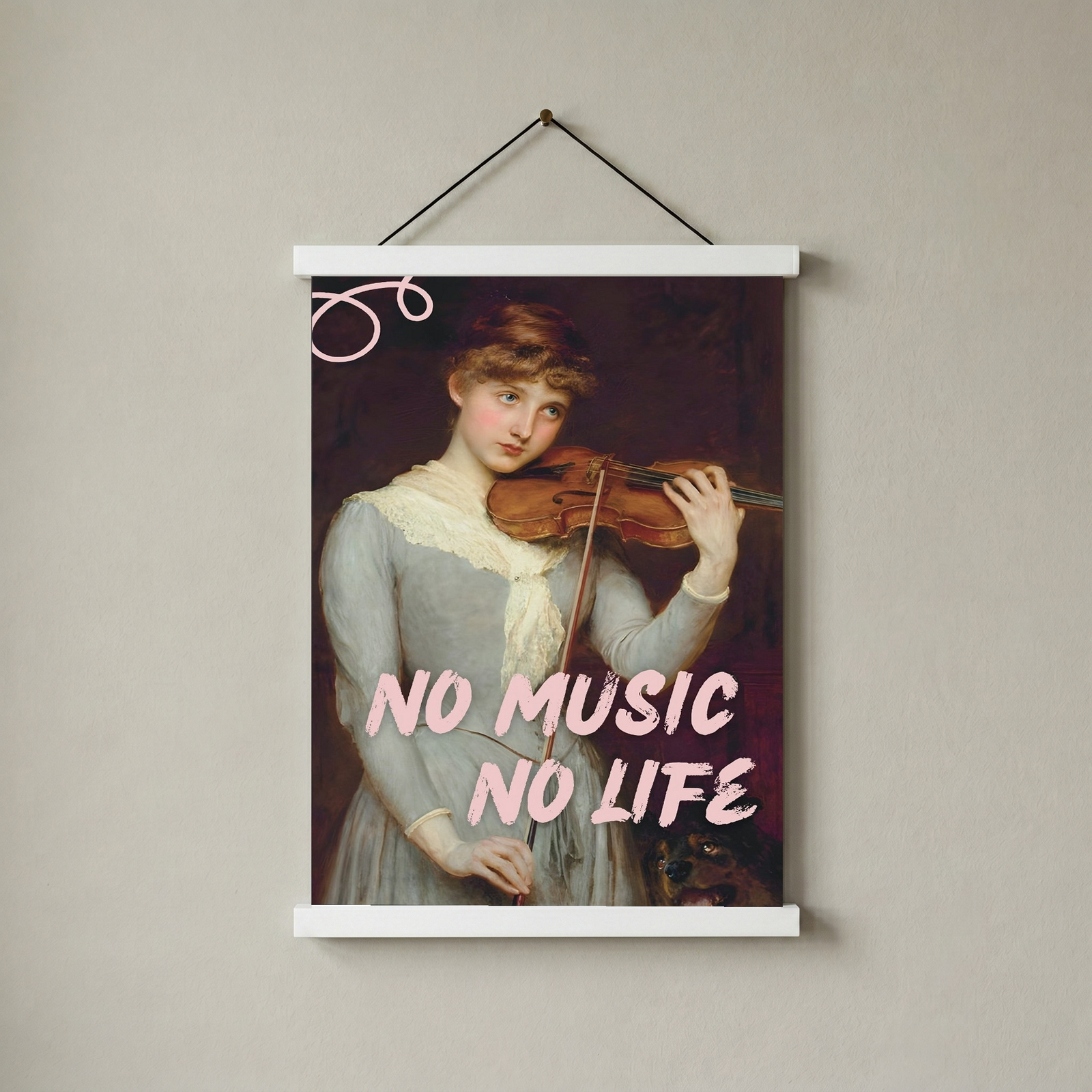 No Music No Life Wall Art Print — Music Lover Quote Poster