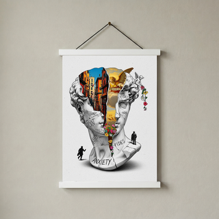 Anxiety & Faith — Surreal David Bust Wall Art Print