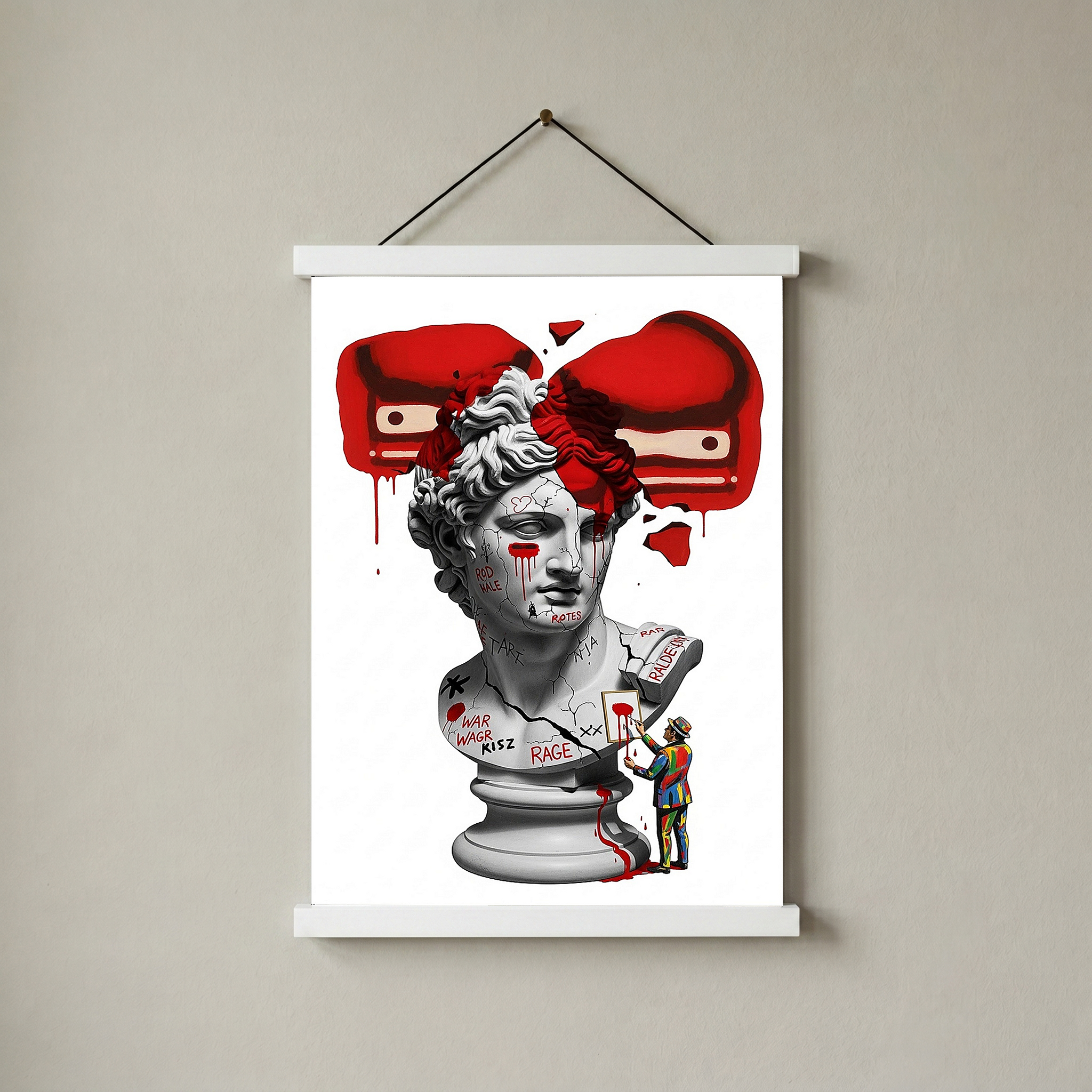Rage Boxer — Surreal Apollo Bust Wall Art Print