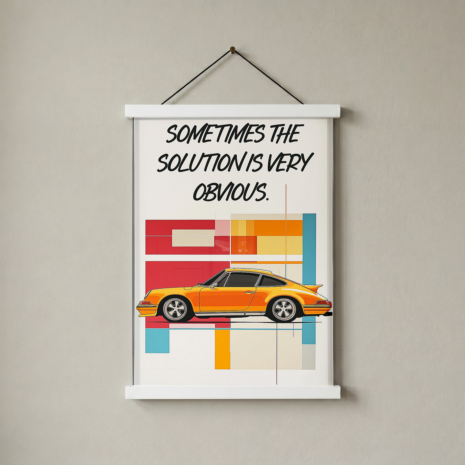 The Solution Porsche Wall Art Print — Iconic Car Silhouette Poster