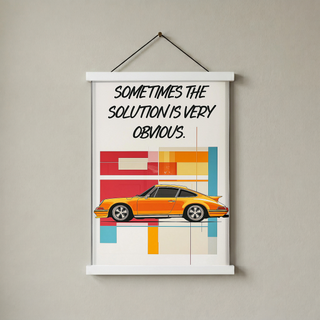 The Solution Porsche Wall Art Print — Iconic Car Silhouette Poster
