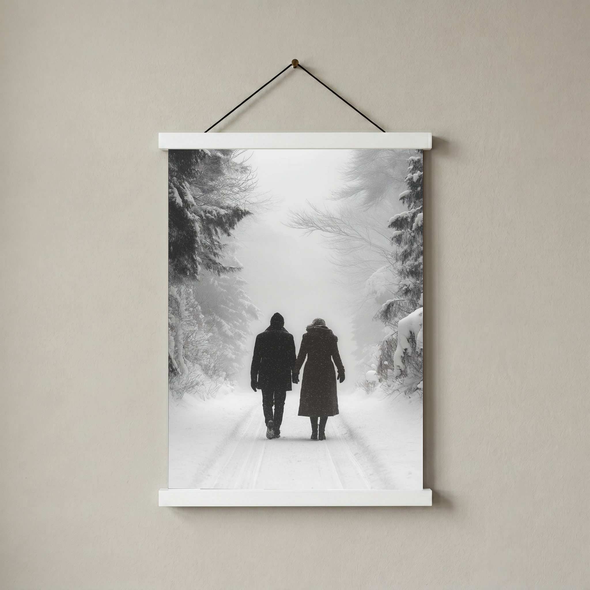 Frosted Love Wall Art Print — Winter Romance Poster