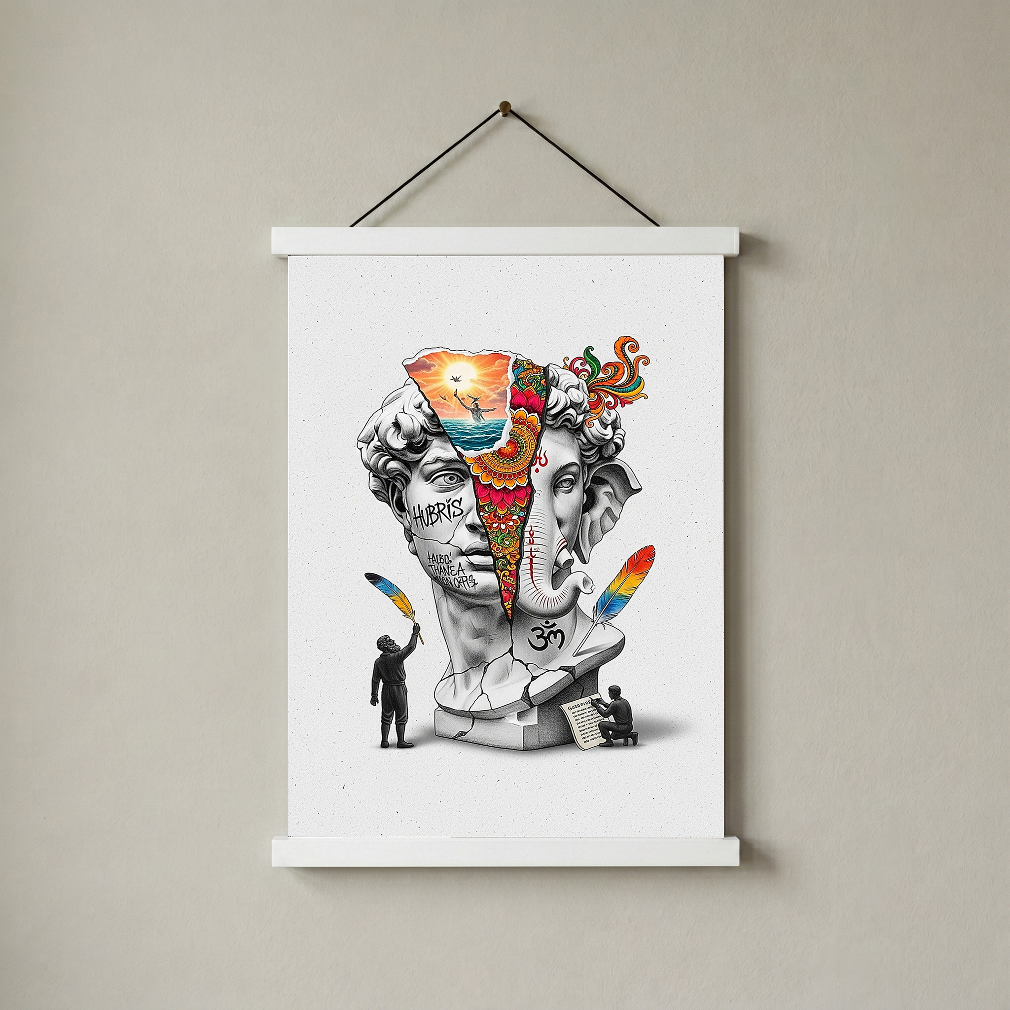 Hubris & Ganesha — Surreal David Bust Wall Art Print
