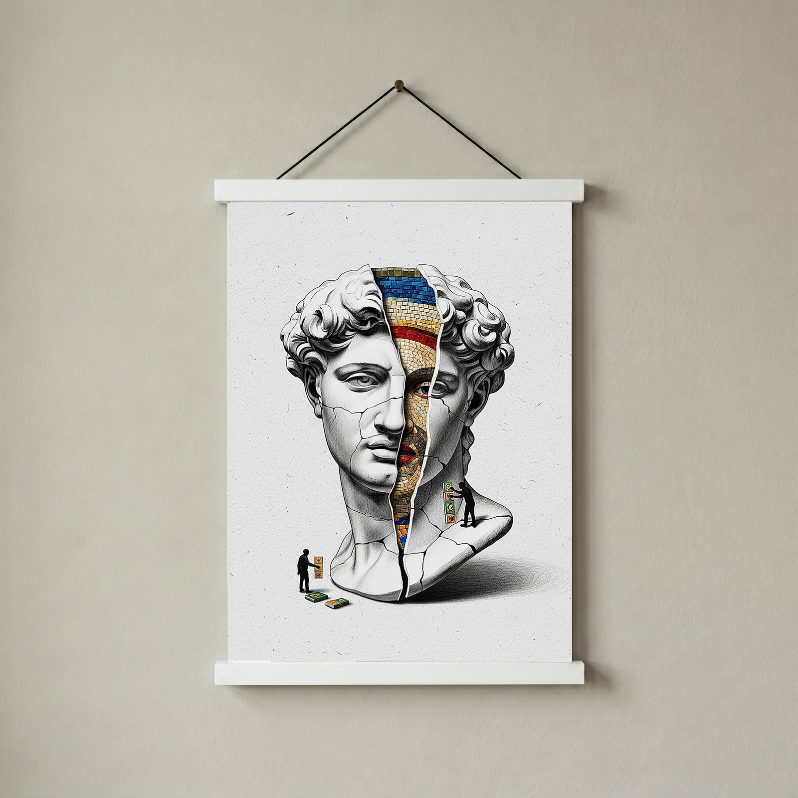 Mosaic — Surreal David Bust Wall Art Print