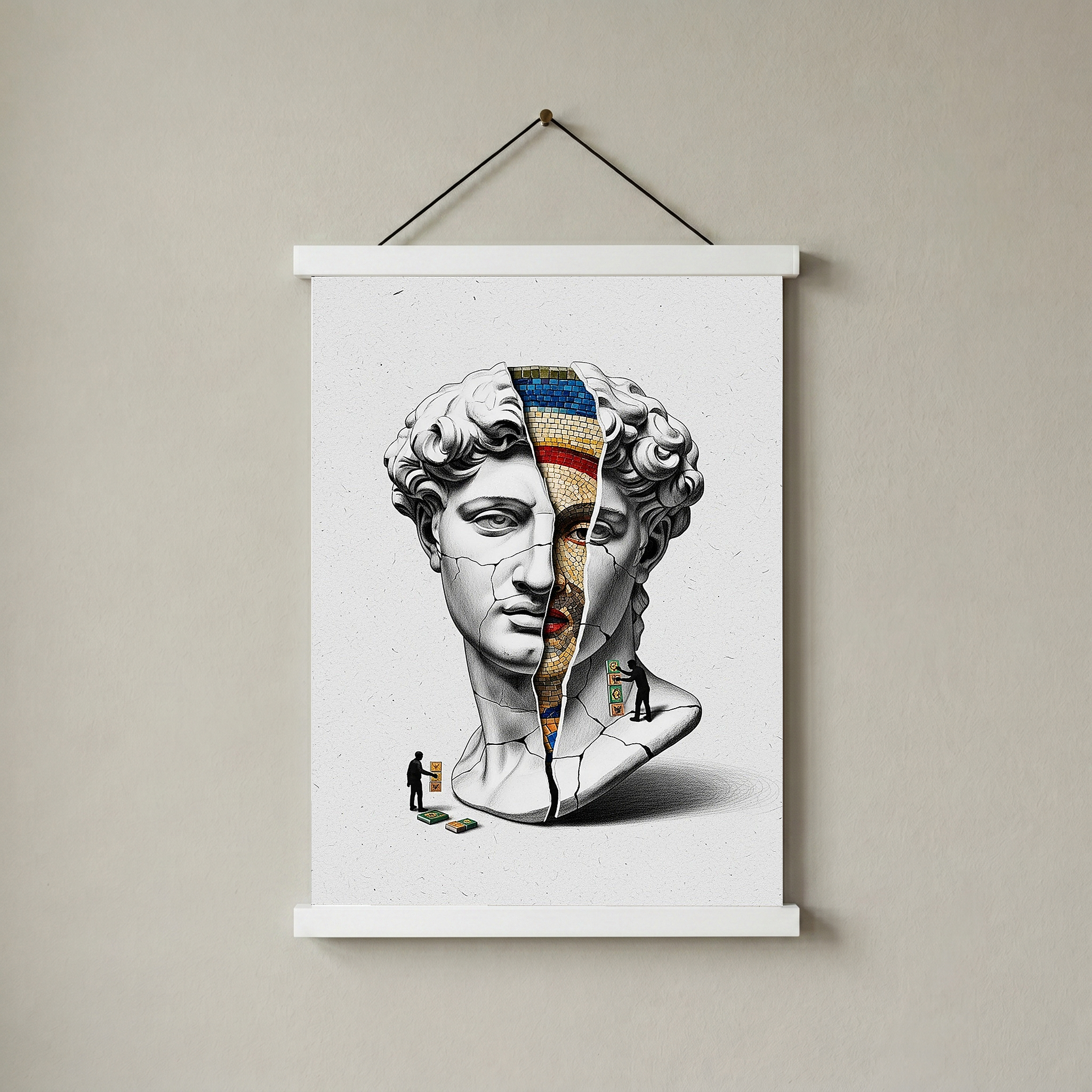 Mosaic — Surreal David Bust Wall Art Print