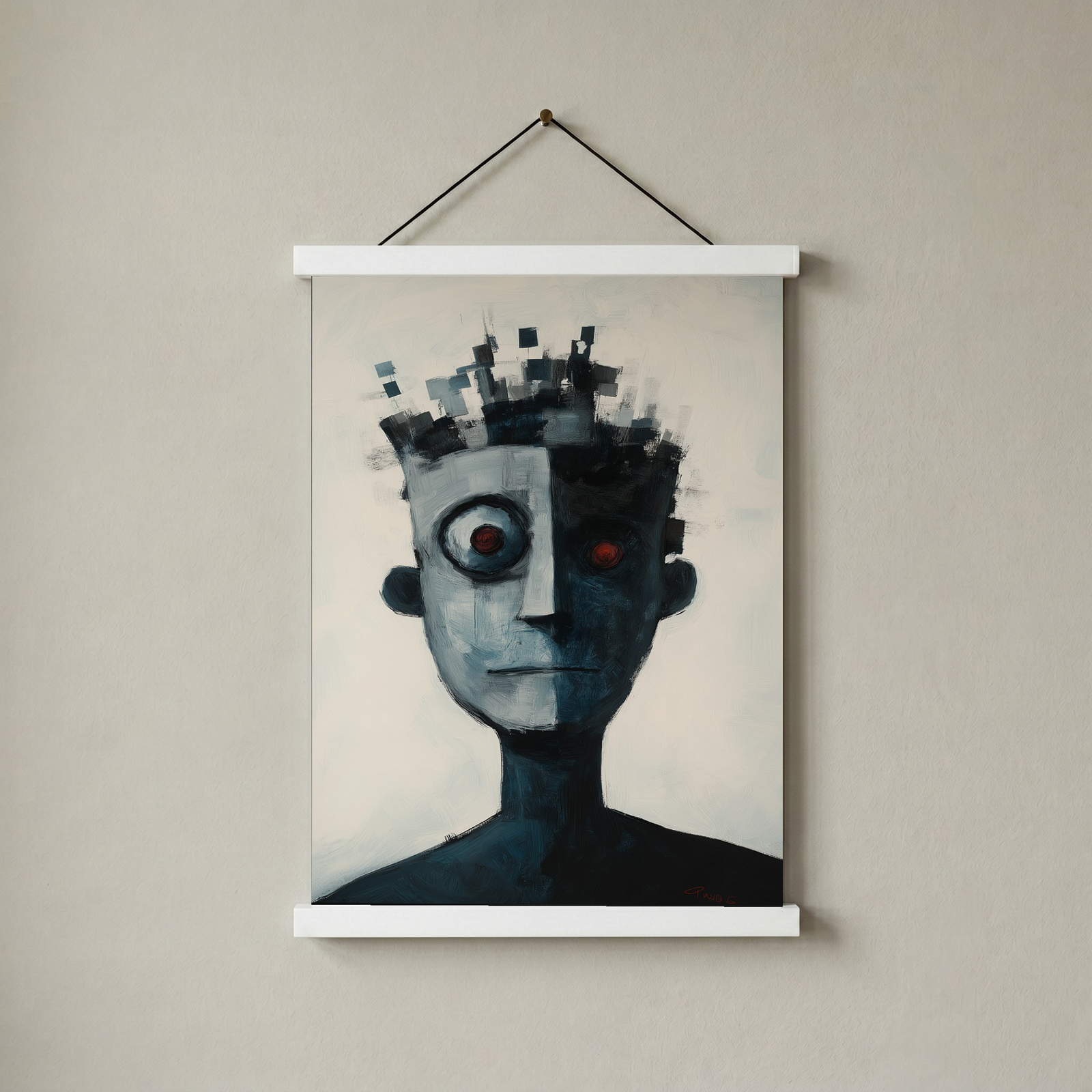 Lost Algorithm Wall Art Print — Digital Age Surreal Portrait Poster