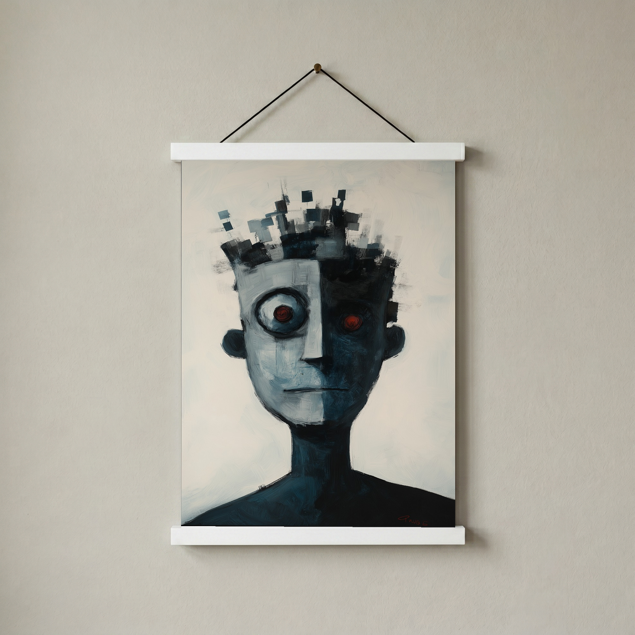 Lost Algorithm Wall Art Print — Digital Age Surreal Portrait Poster