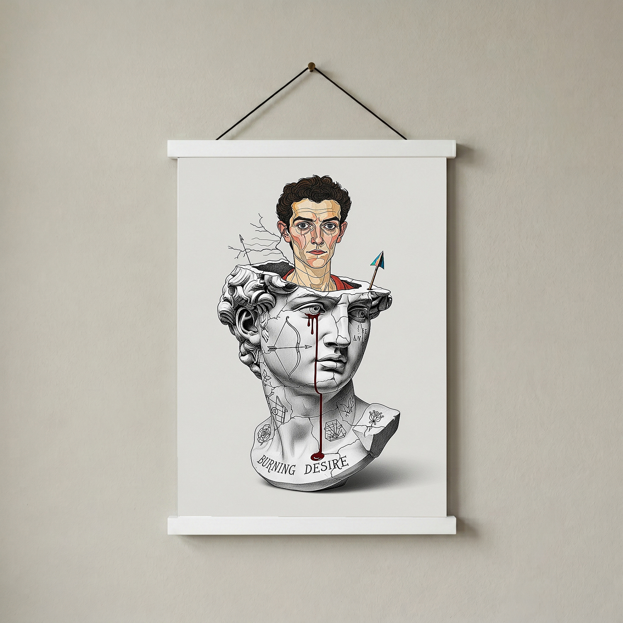 Burning Desire — Egon Schiele Inspired Wall Art Print