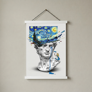 We're All Mad Here Van Gogh — Surreal Self-Portrait Wall Art Print