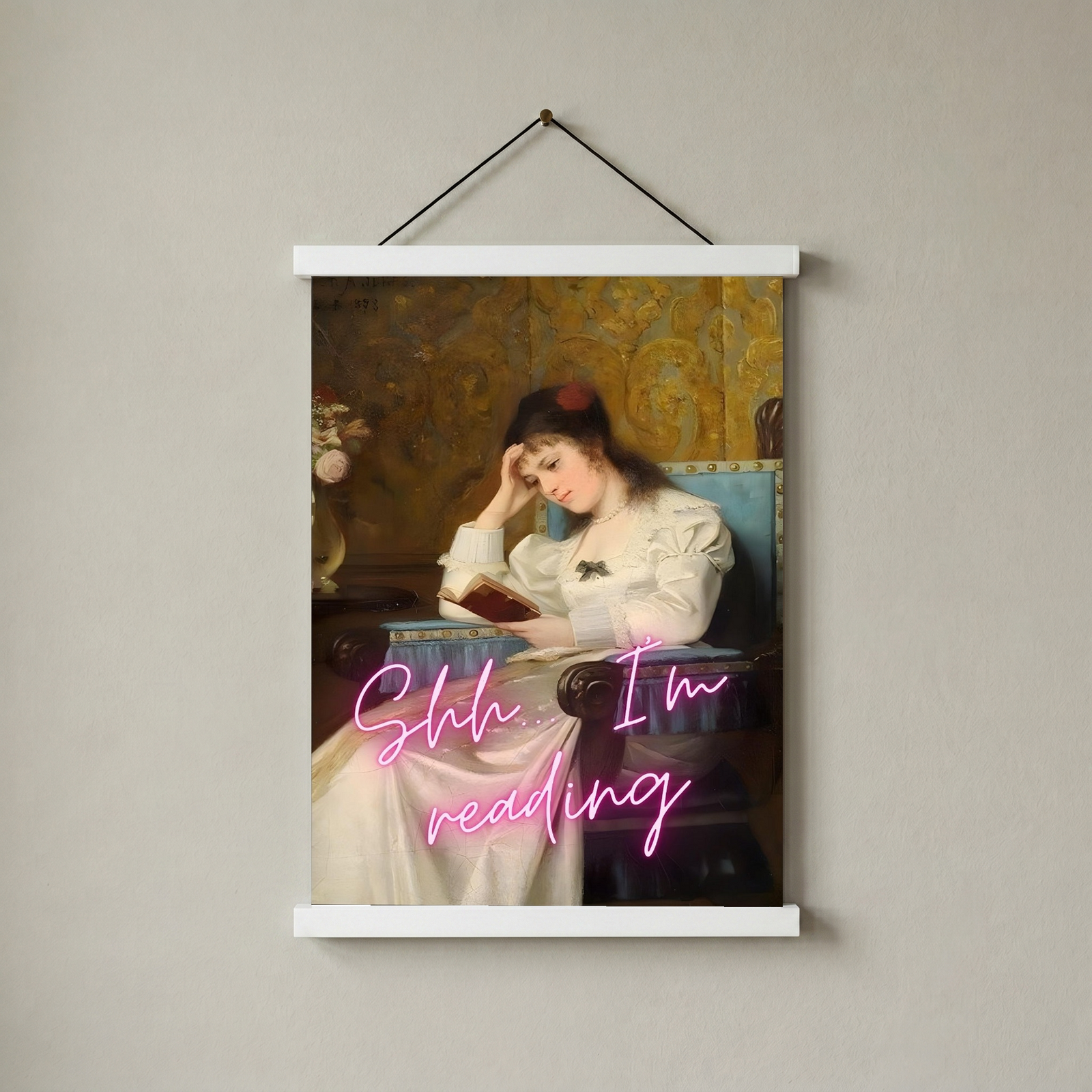 Ssh I'm Reading Wall Art Print — Book Lover Quiet Quote Poster