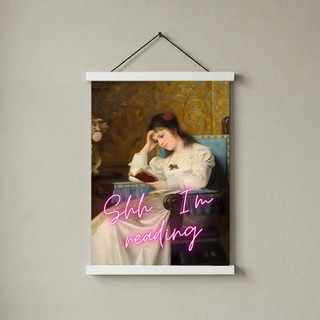 Ssh I'm Reading Wall Art Print — Book Lover Quiet Quote Poster