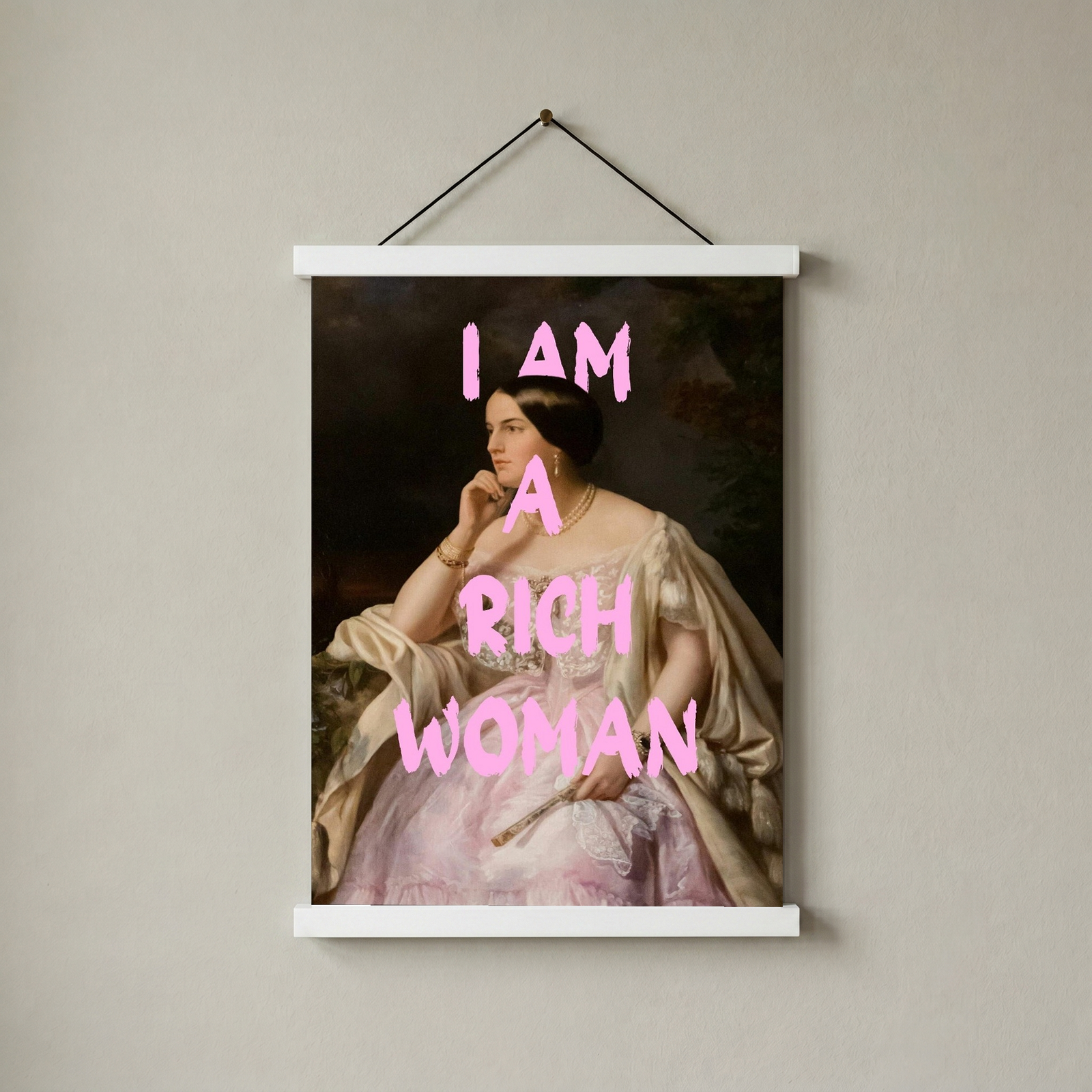 I Am Rich Woman Wall Art Print — Abundance Manifestation Quote Poster