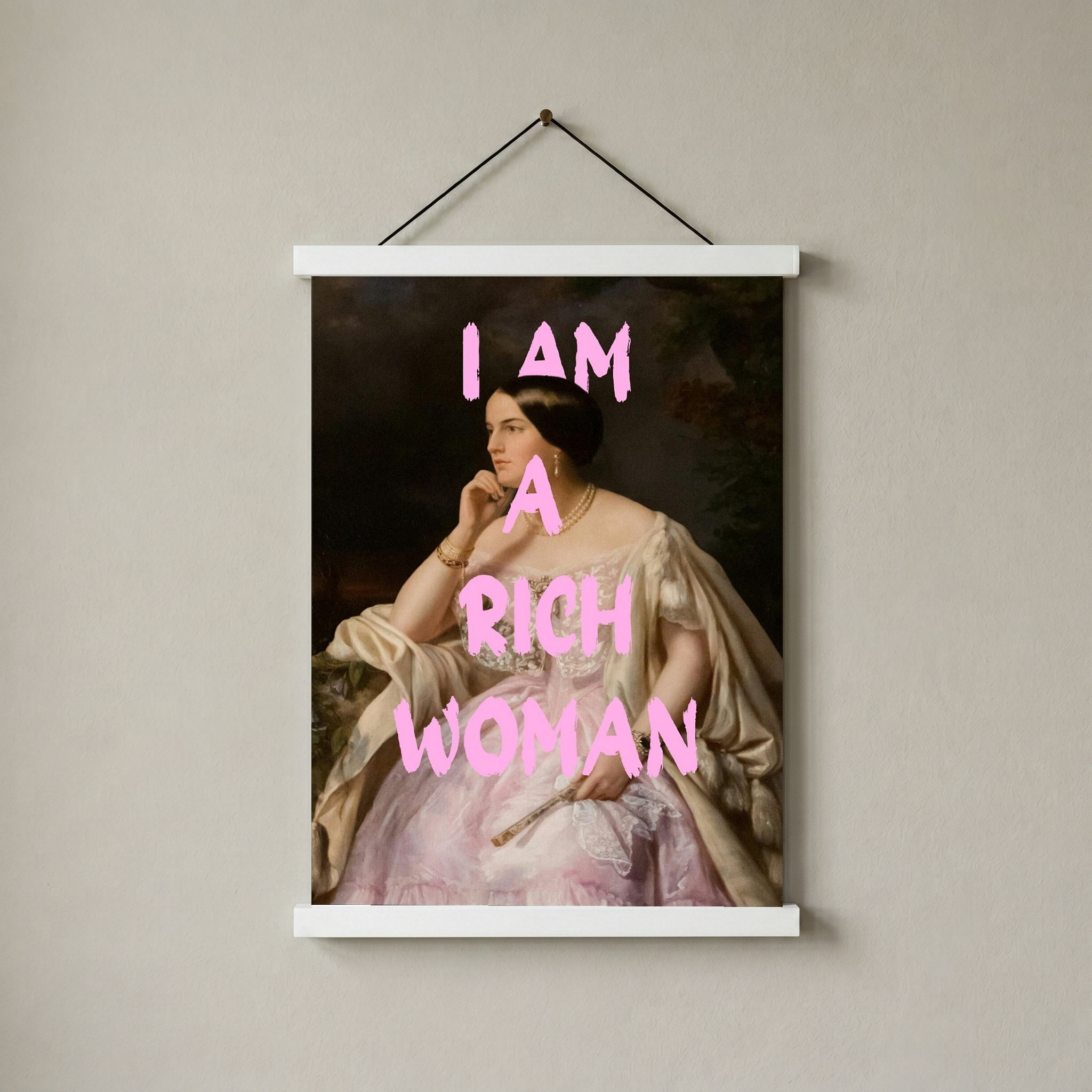 I Am Rich Woman Wall Art Print — Abundance Manifestation Quote Poster