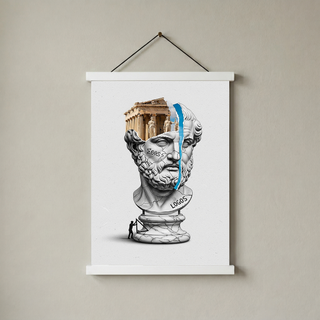 Logos Parthenon — Surreal Philosopher Bust Wall Art Print