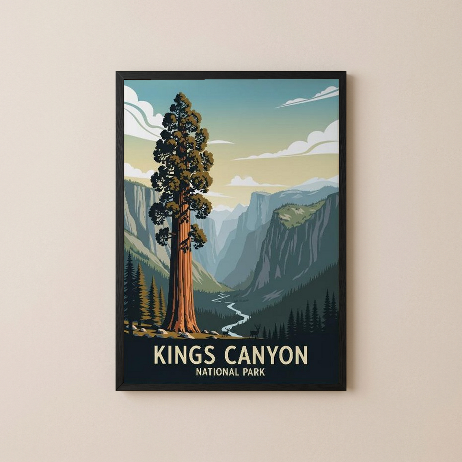 Kings Canyon National Park Poster — Vintage California Giant Sequoia Print
