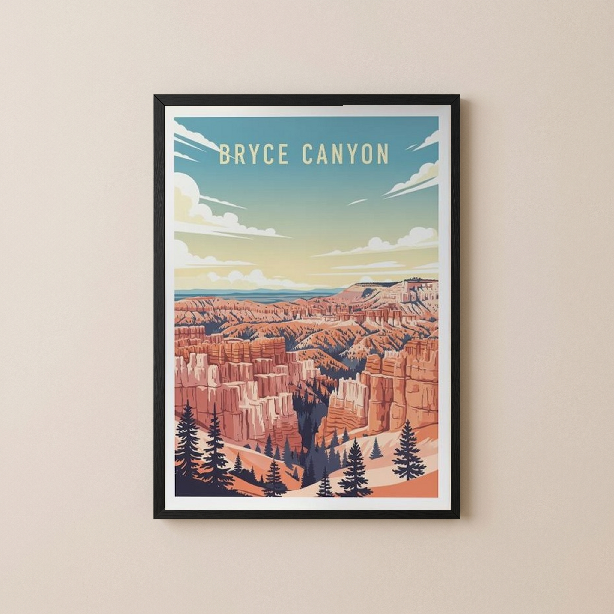 Bryce Canyon National Park Poster — Vintage Utah Hoodoo Sunrise Print