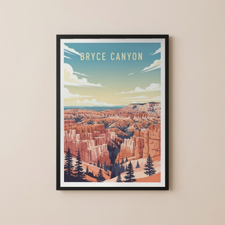 Bryce Canyon National Park Poster — Vintage Utah Hoodoo Sunrise Print
