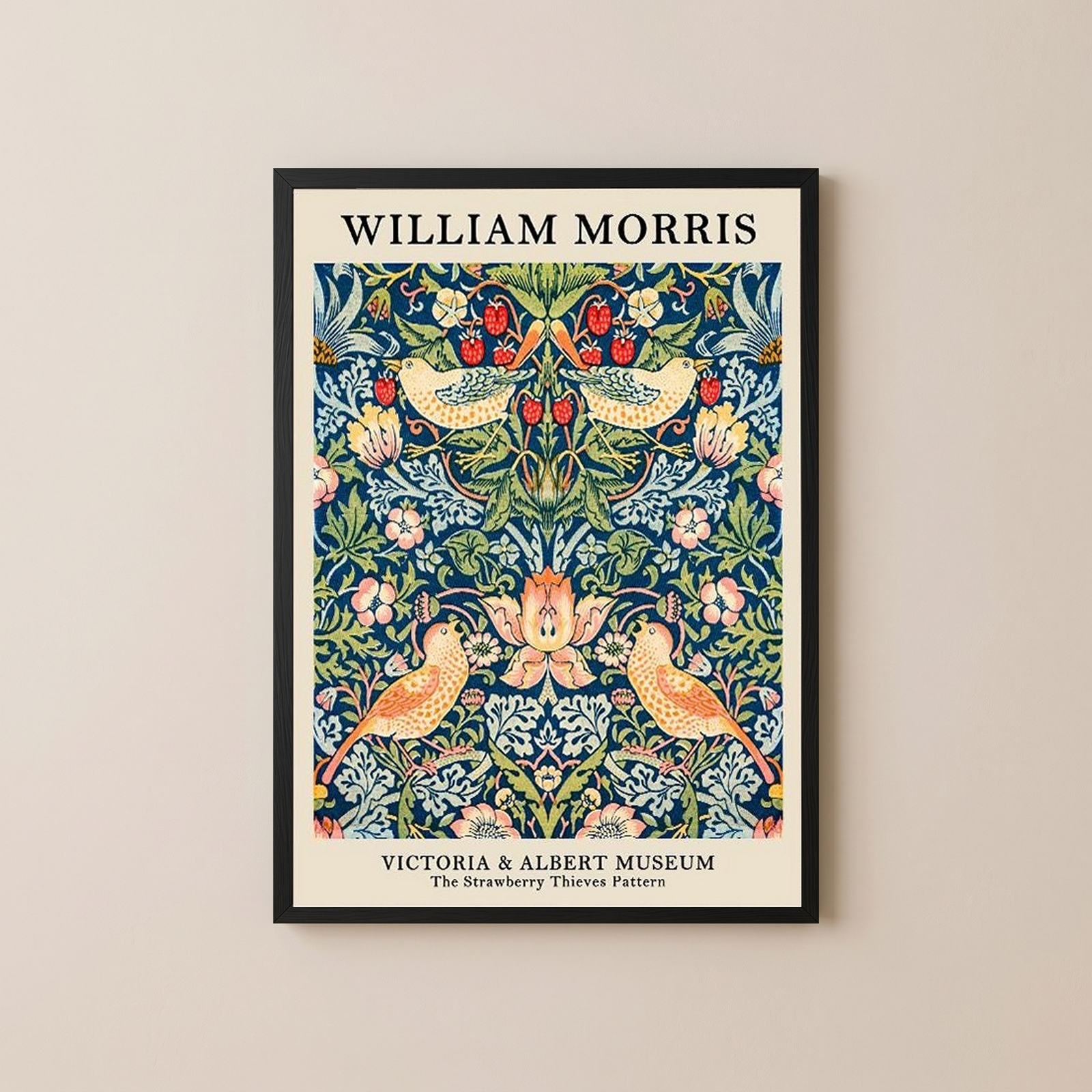 William Morris Strawberry Thief Print — V&A Museum Botanical Art