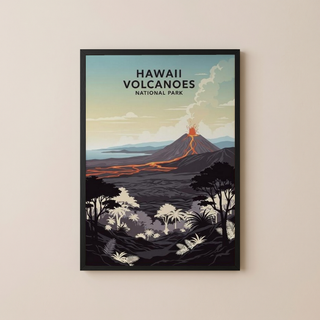 Hawaii Volcanoes National Park Poster — Vintage Kilauea Lava Tropical Print