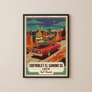 Chevrolet El Camino SS 1970 Poster — Vintage Muscle Truck Cinema Marquee Print