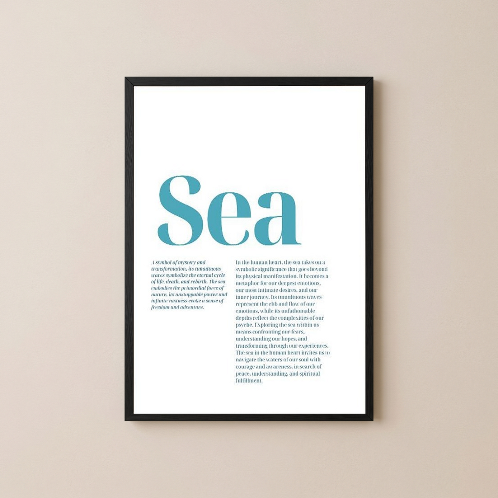 Sea Typography Poster — Ocean Meditation Quote Wall Art