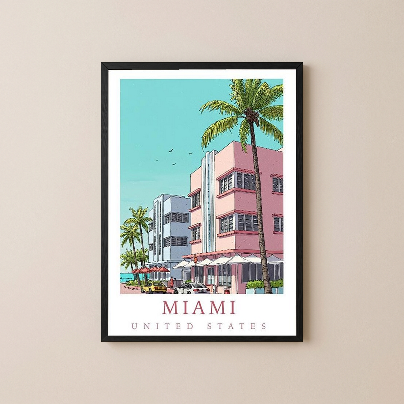 Miami Florida — Art Deco Ocean Drive Wall Art Print