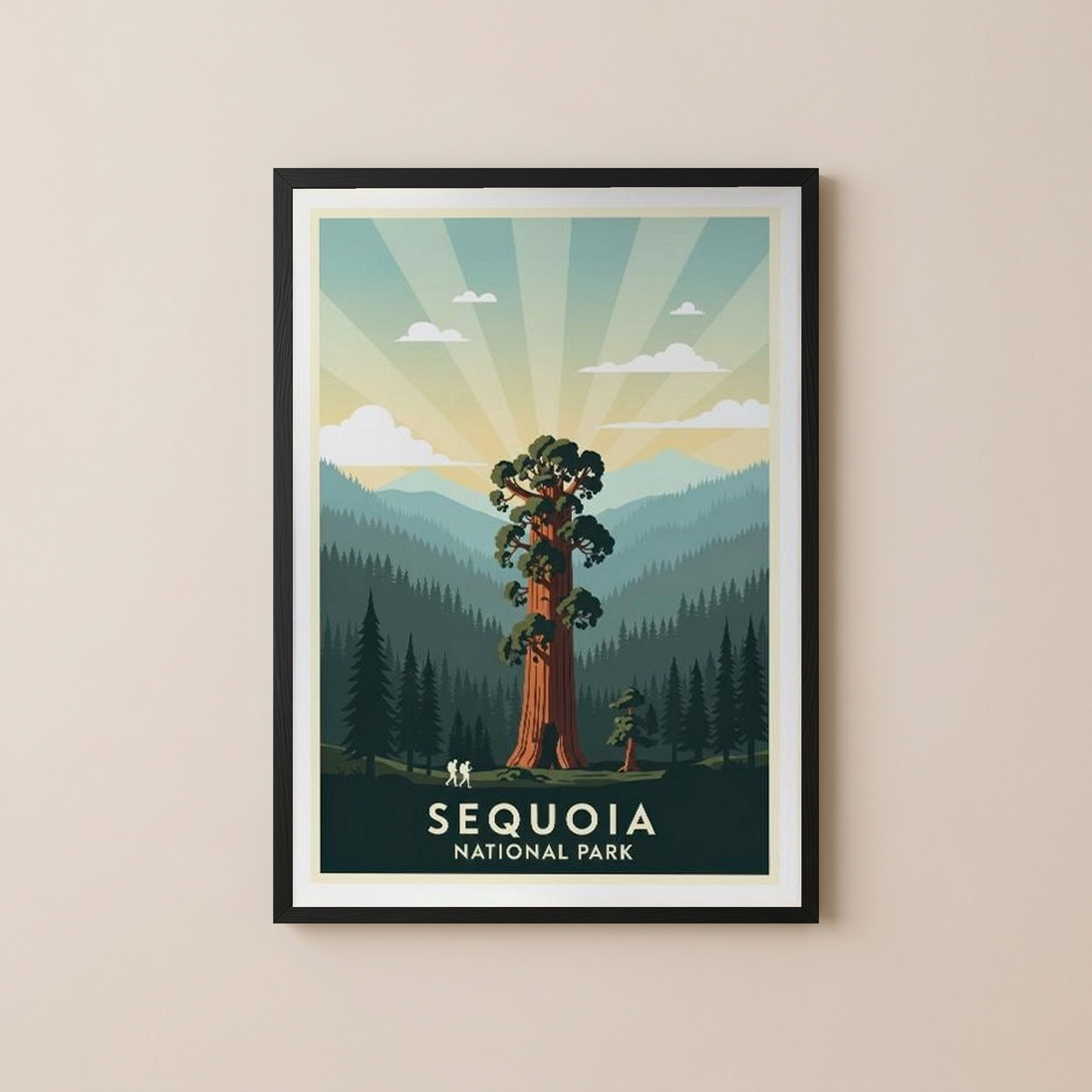 Sequoia National Park Poster — Vintage California General Sherman Tree Print