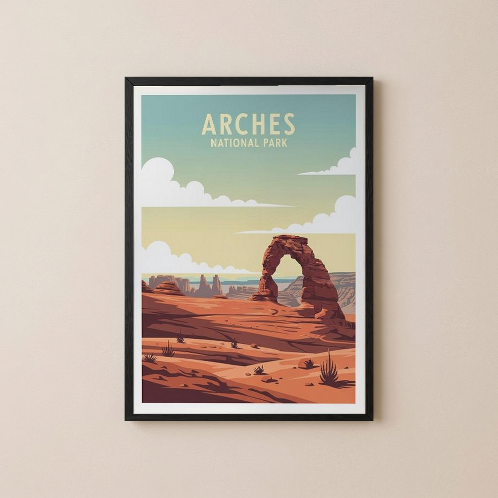 Arches National Park Poster — Vintage Delicate Arch Utah Desert Print