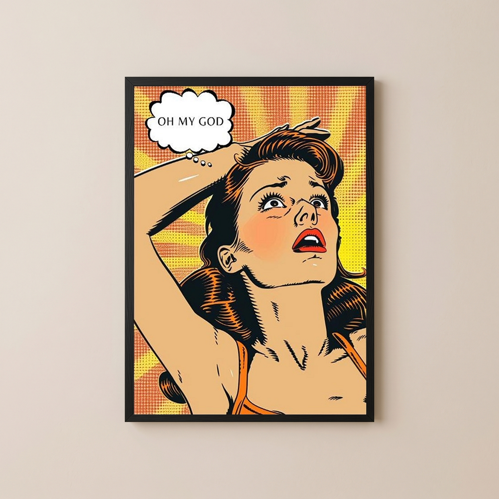 Pop Art Oh My God Poster — Retro Comic Girl Lichtenstein Print