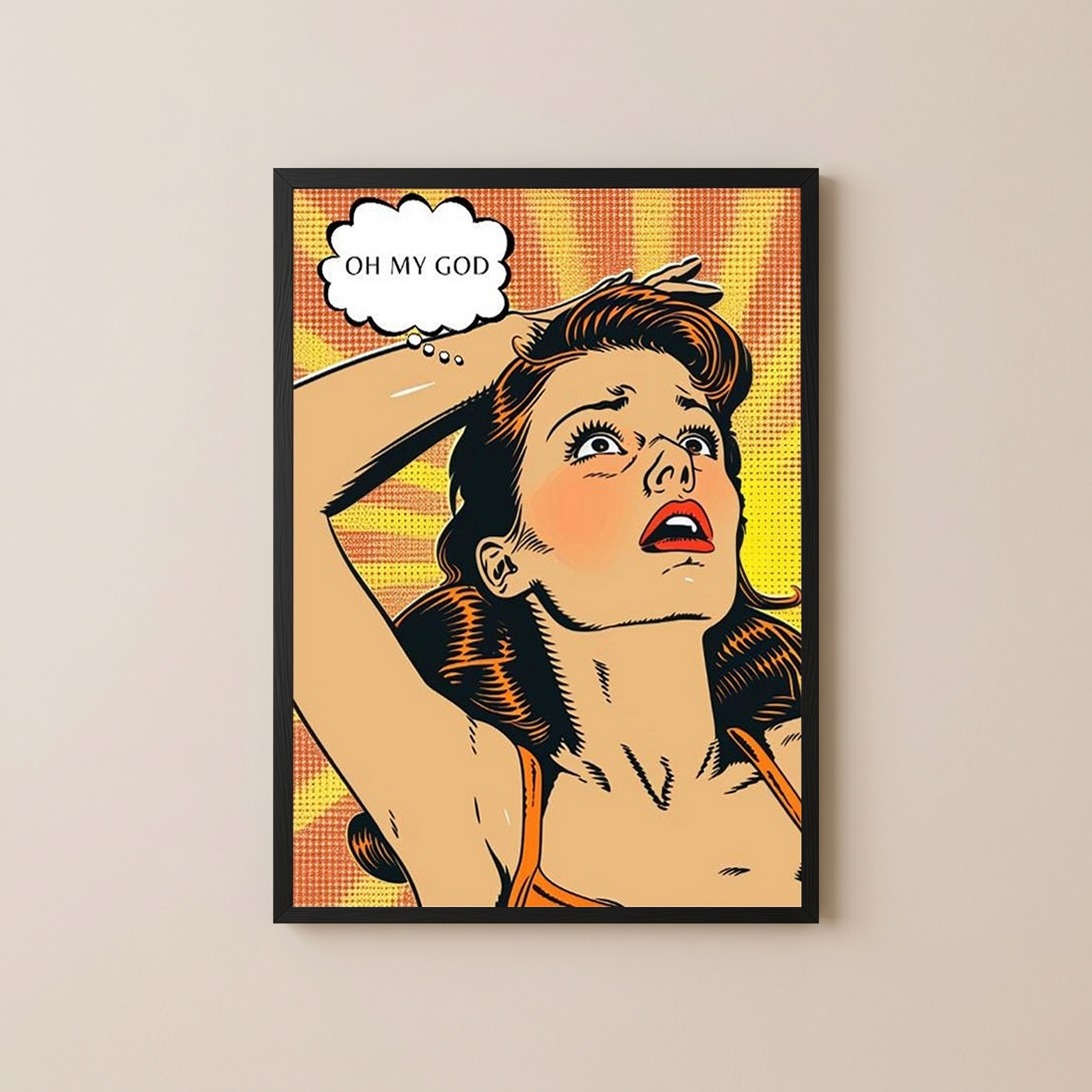 Pop Art Oh My God Poster — Retro Comic Girl Lichtenstein Print
