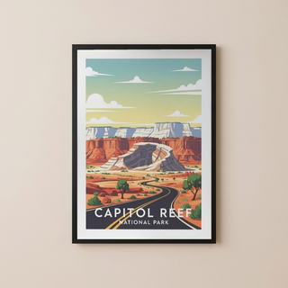 Capitol Reef National Park Poster — Vintage Utah Waterpocket Fold Print