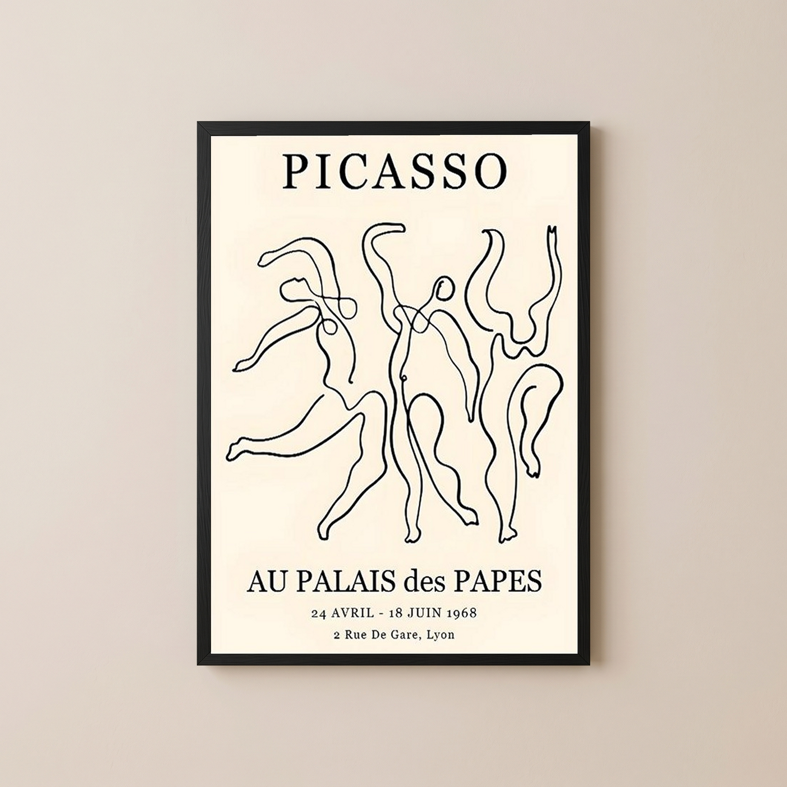 Picasso Au Palais des Papes 1968 Exhibition Poster Vintage Line Art Print