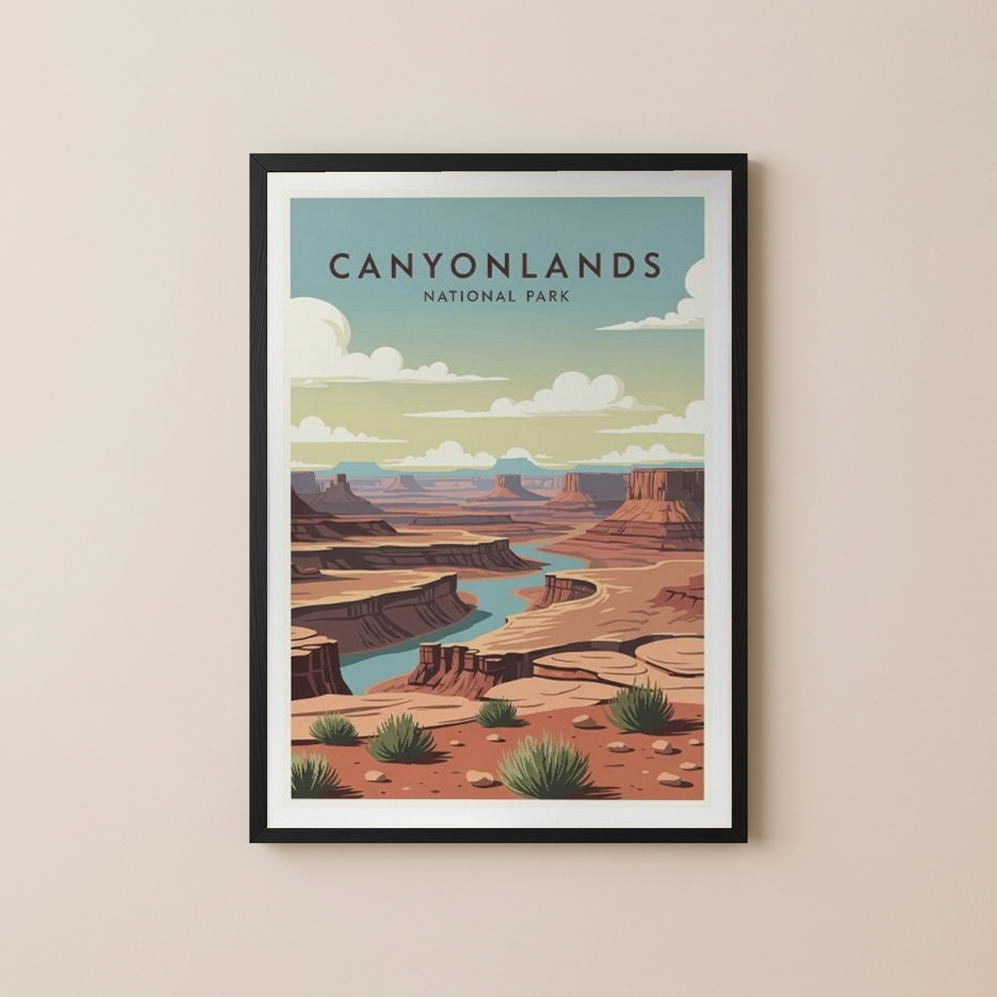 Canyonlands National Park Poster — Vintage Utah Mesa River Print