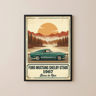 Ford Mustang Shelby GT500 1967 Forest Green Edition — Vintage Muscle Lake Print