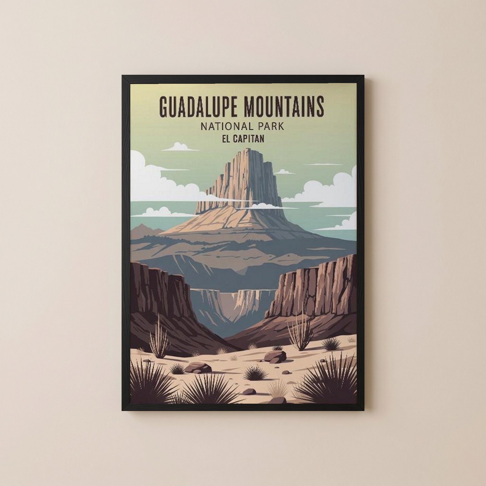 Guadalupe Mountains National Park Poster — Vintage El Capitan Texas Print