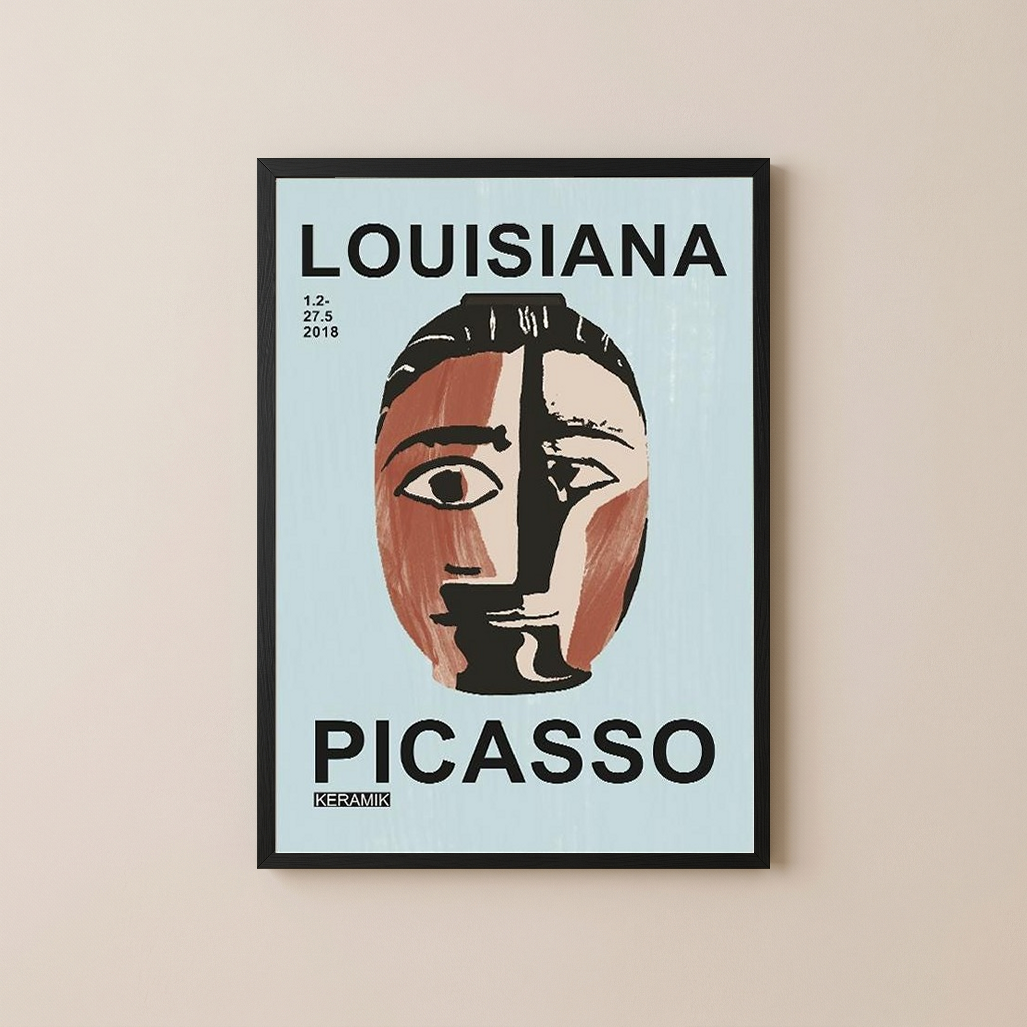 Picasso Louisiana Keramik Poster — Abstract Face Exhibition Print