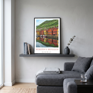 Bergen Bryggen Norway — Hanseatic Harbor Wall Art Print