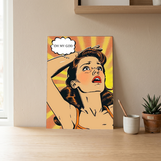Pop Art Oh My God Poster — Retro Comic Girl Lichtenstein Print