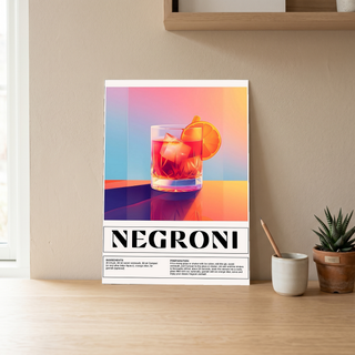 Negroni Wall Art Print — Italian Classic Cocktail Poster