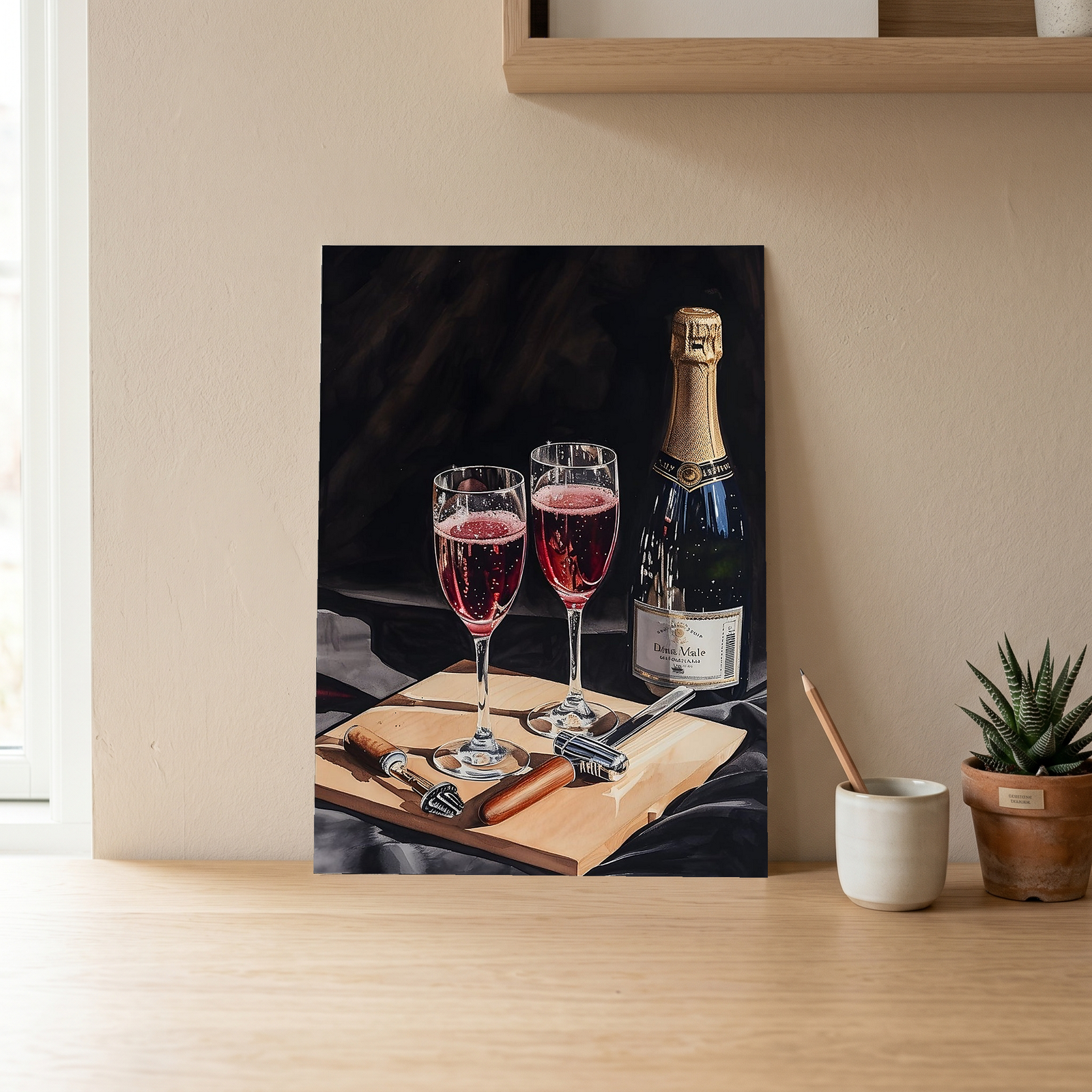 Sparkling Elegance Wall Art Print — Champagne Glamour Quote Poster