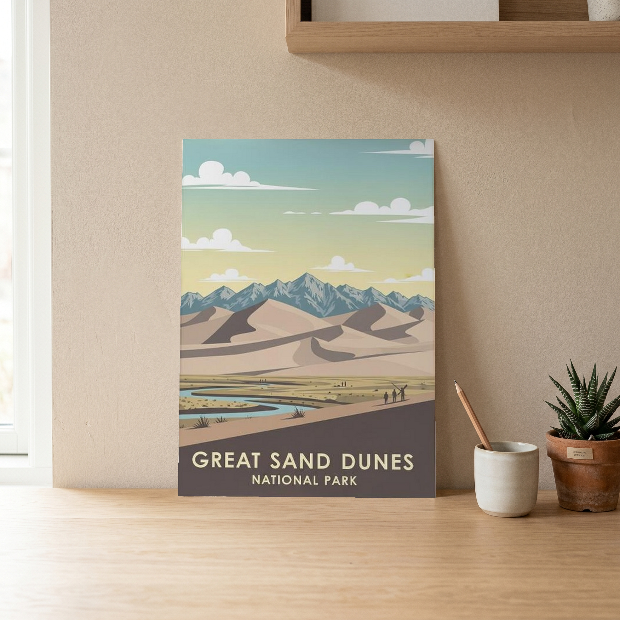 Great Sand Dunes National Park Poster — Vintage Colorado Dune Field Print