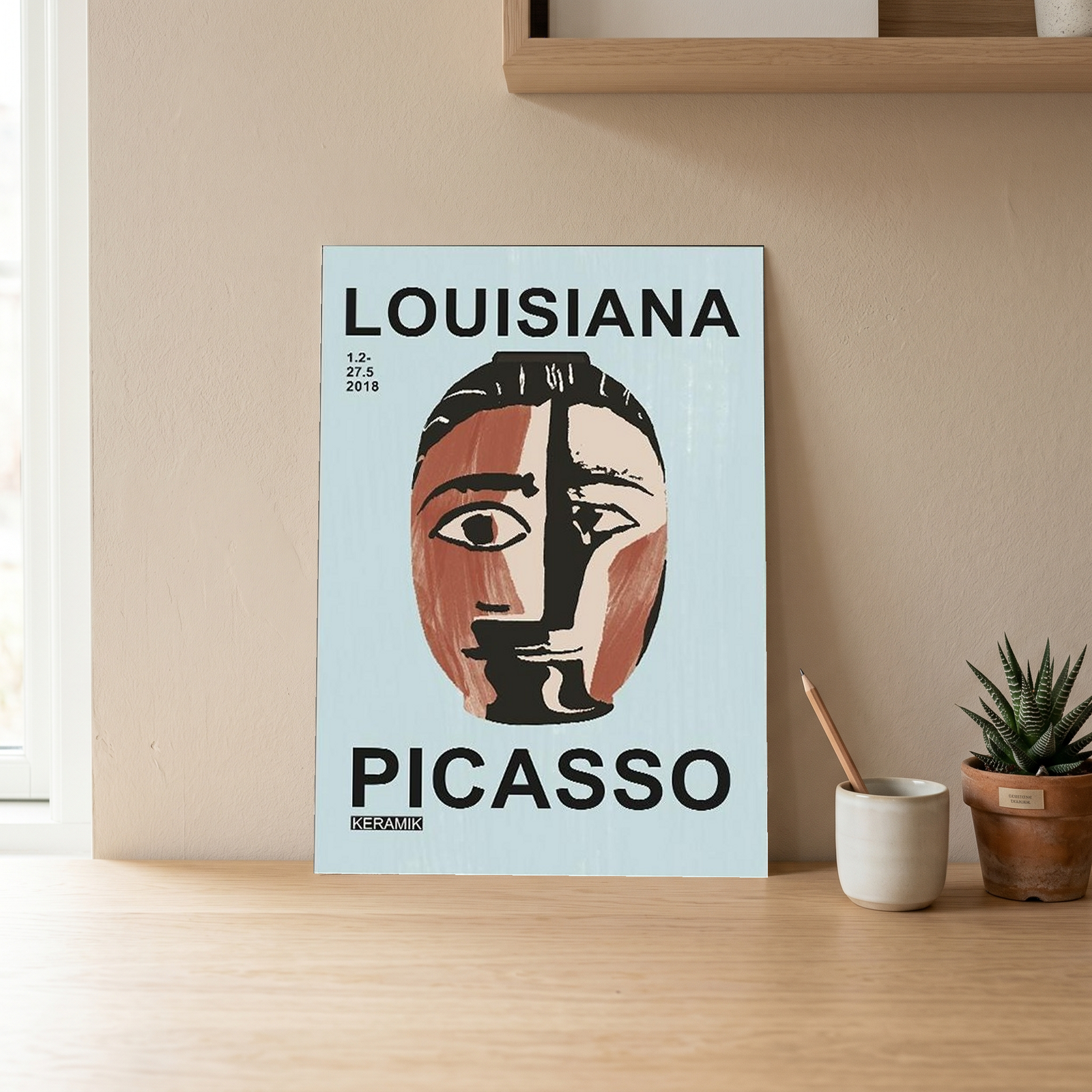 Picasso Louisiana Keramik Poster — Abstract Face Exhibition Print