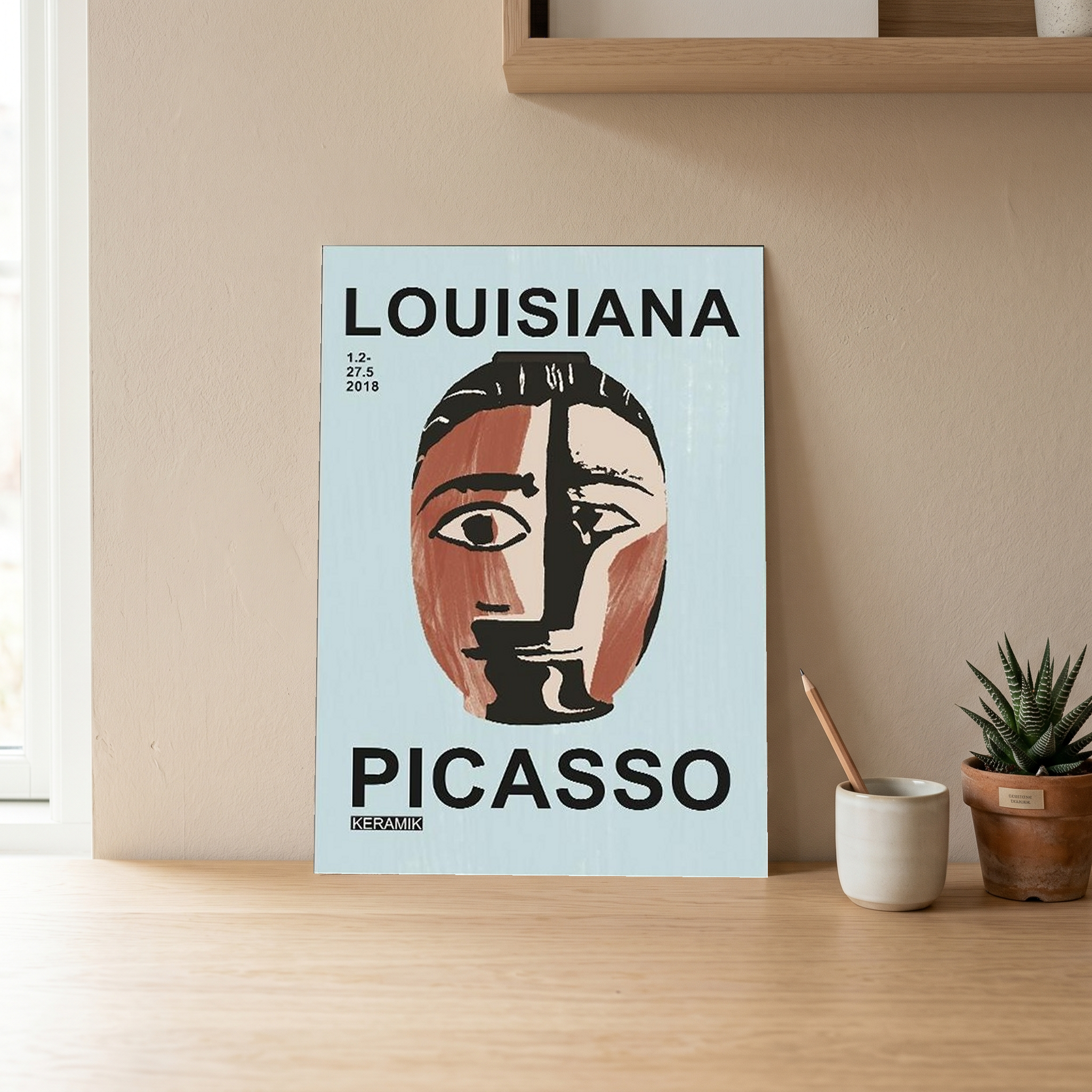 Picasso Louisiana Keramik Poster — Abstract Face Exhibition Print