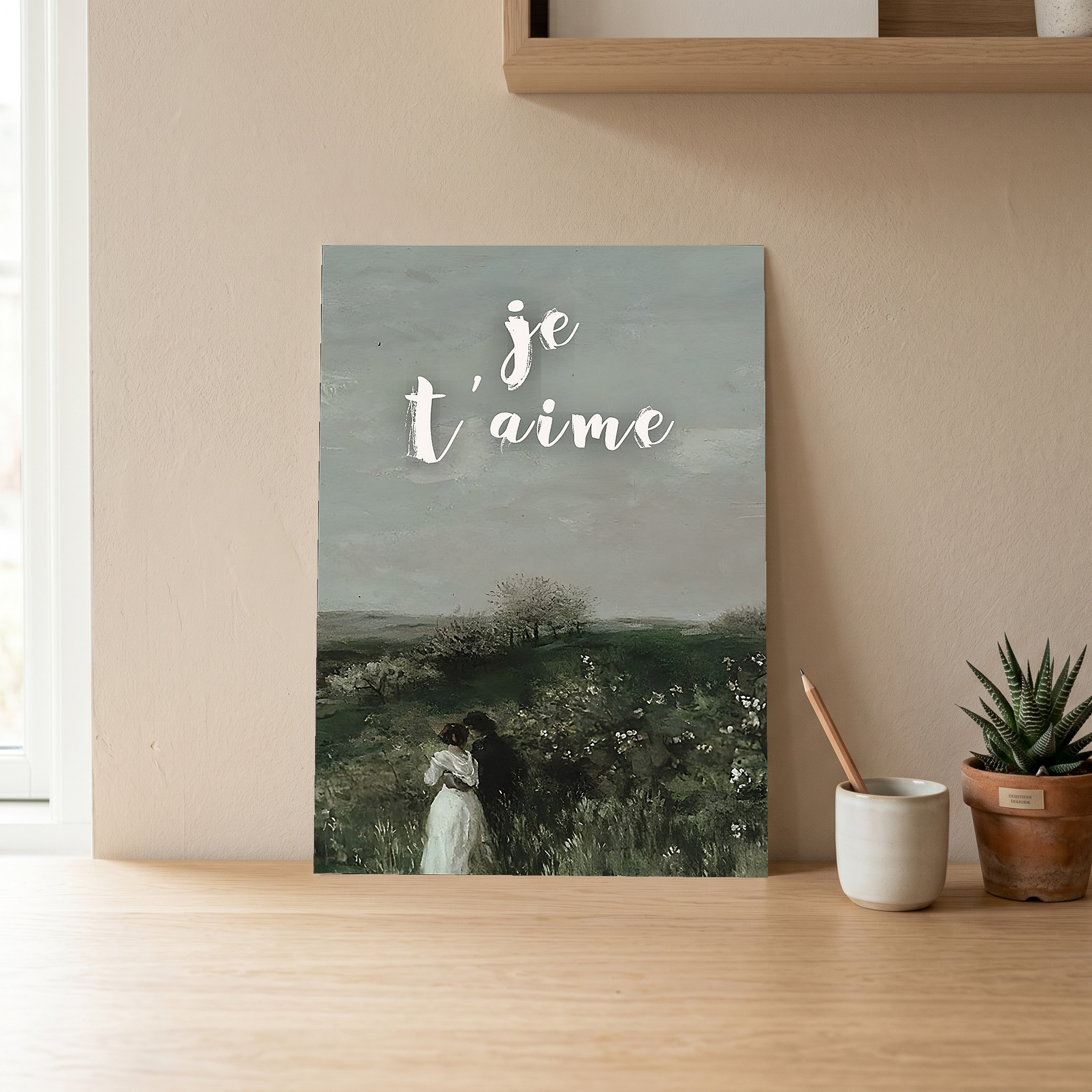Je T'aime Wall Art Print — French Love Quote Poster