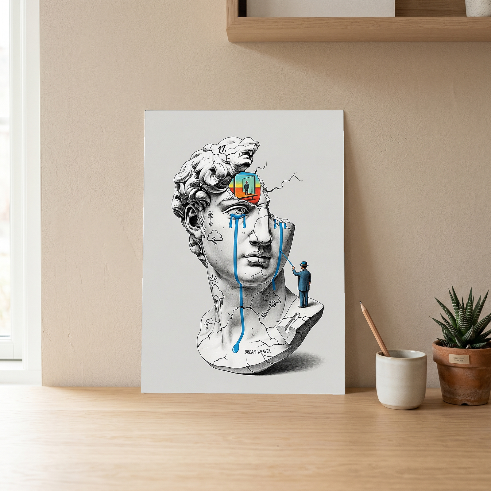 Dream Weaver V.2 — Surreal David Bust Wall Art Print