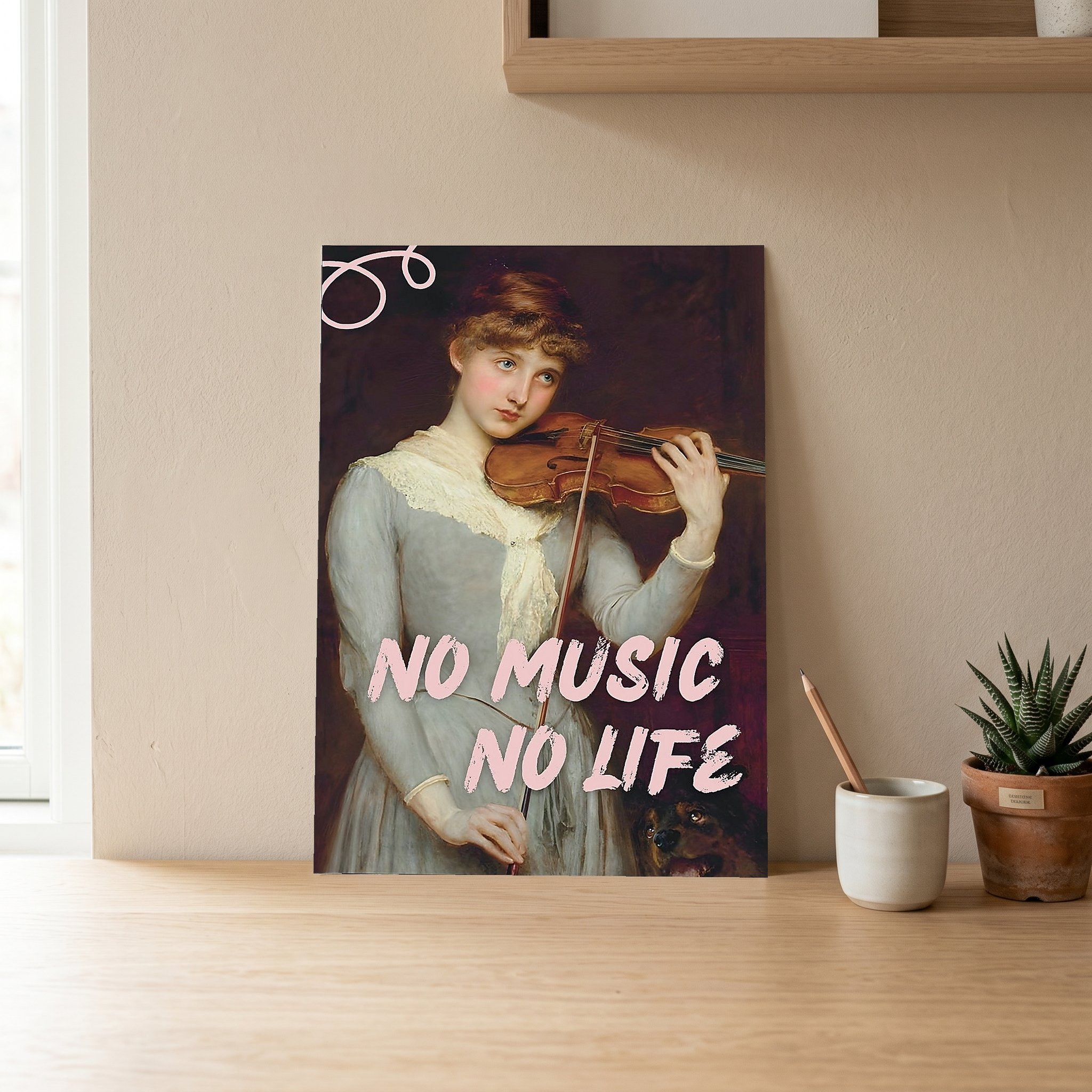 No Music No Life Wall Art Print — Music Lover Quote Poster