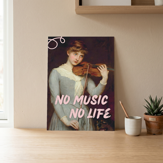 No Music No Life Wall Art Print — Music Lover Quote Poster