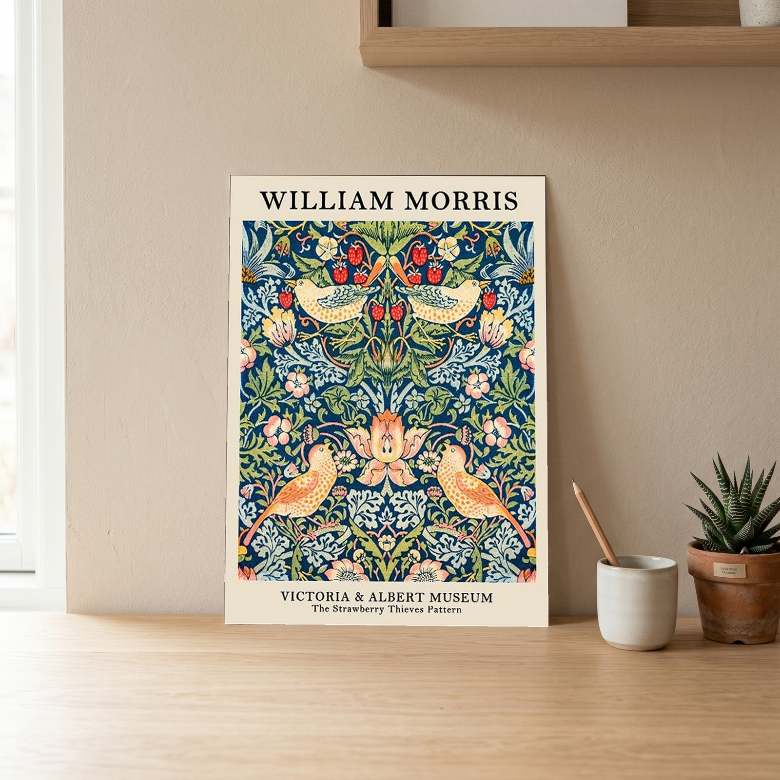 William Morris Strawberry Thief Print — V&A Museum Botanical Art